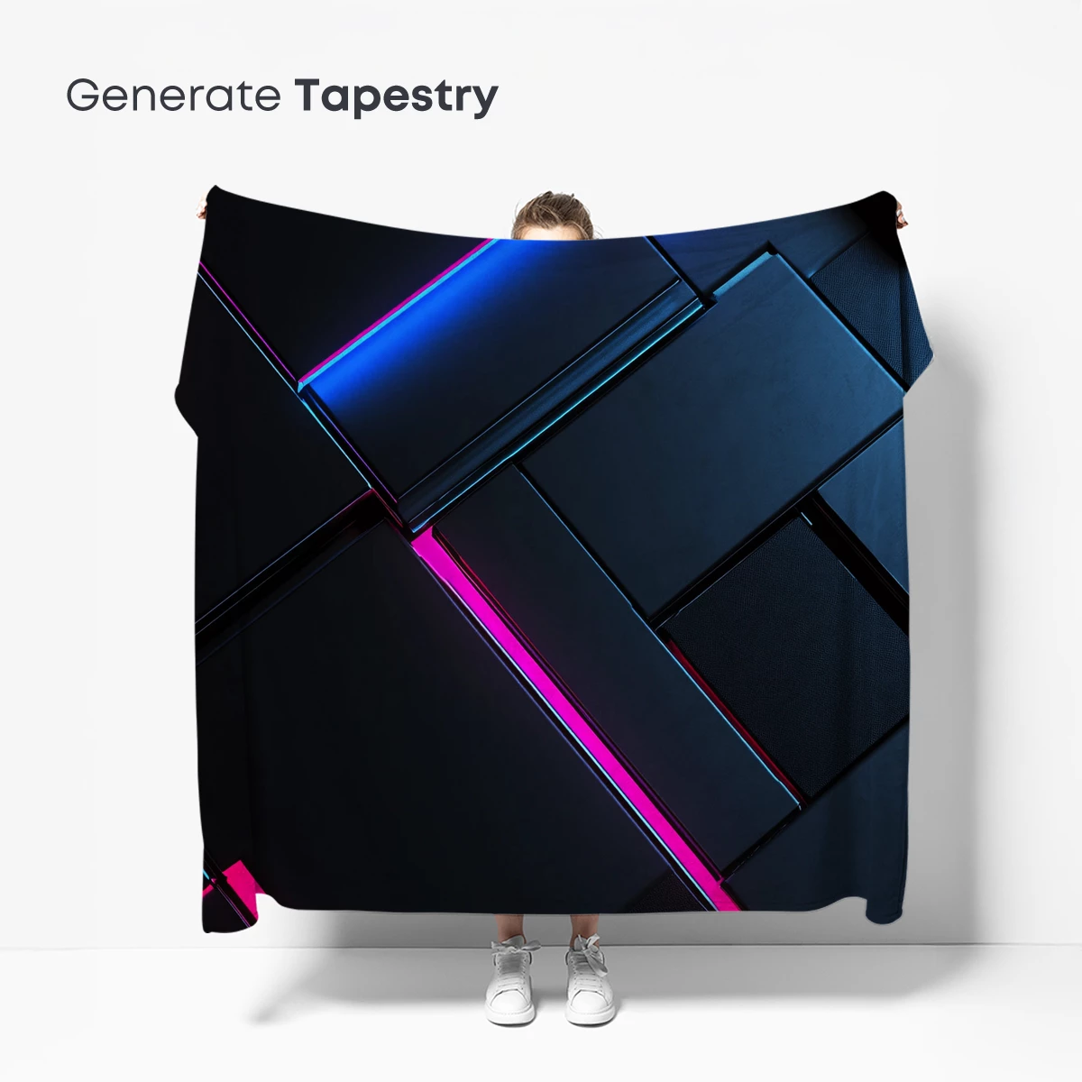 Neon Grid Odyssey: Futuristic Cubes in Glow - Image 5