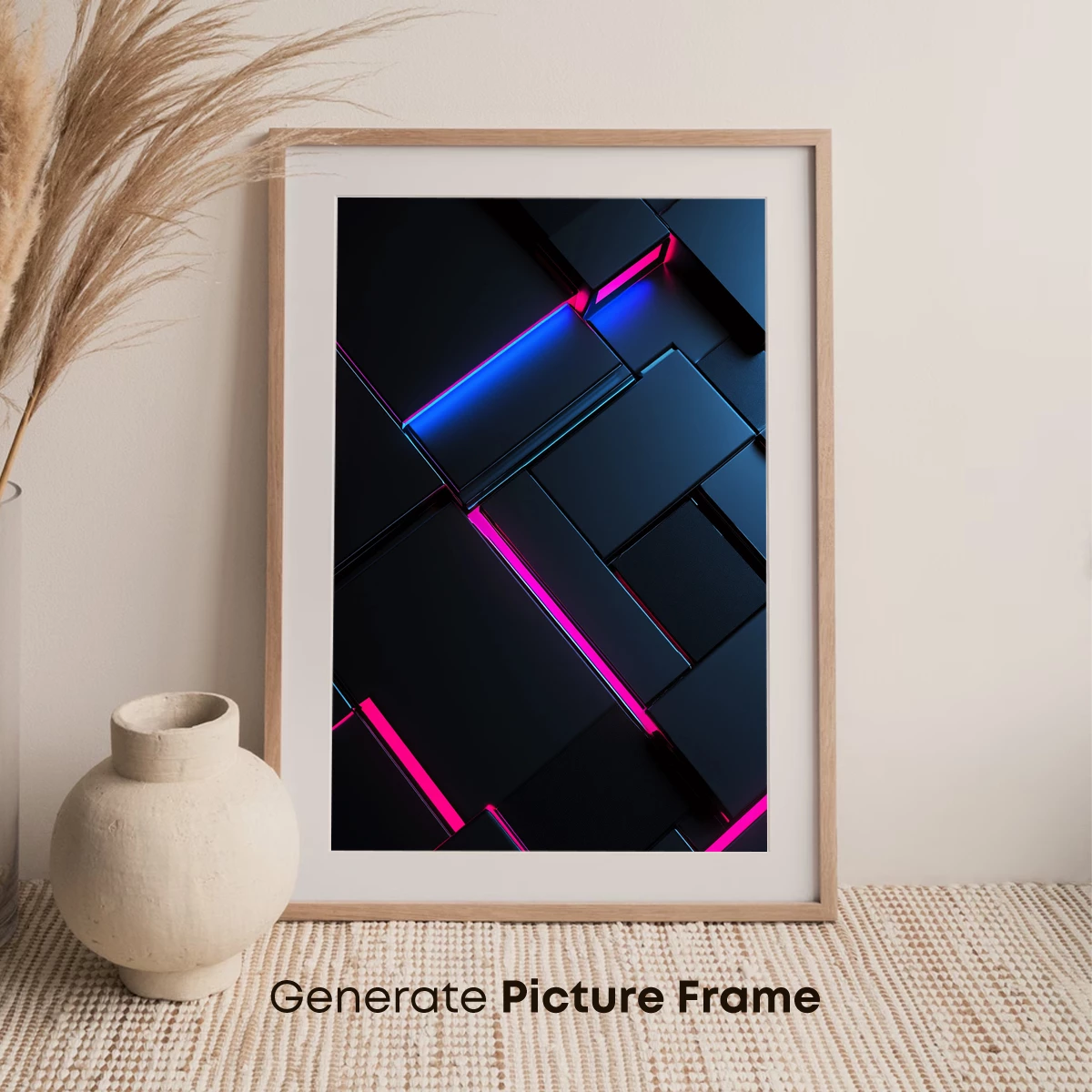 Neon Grid Odyssey: Futuristic Cubes in Glow - Image 7