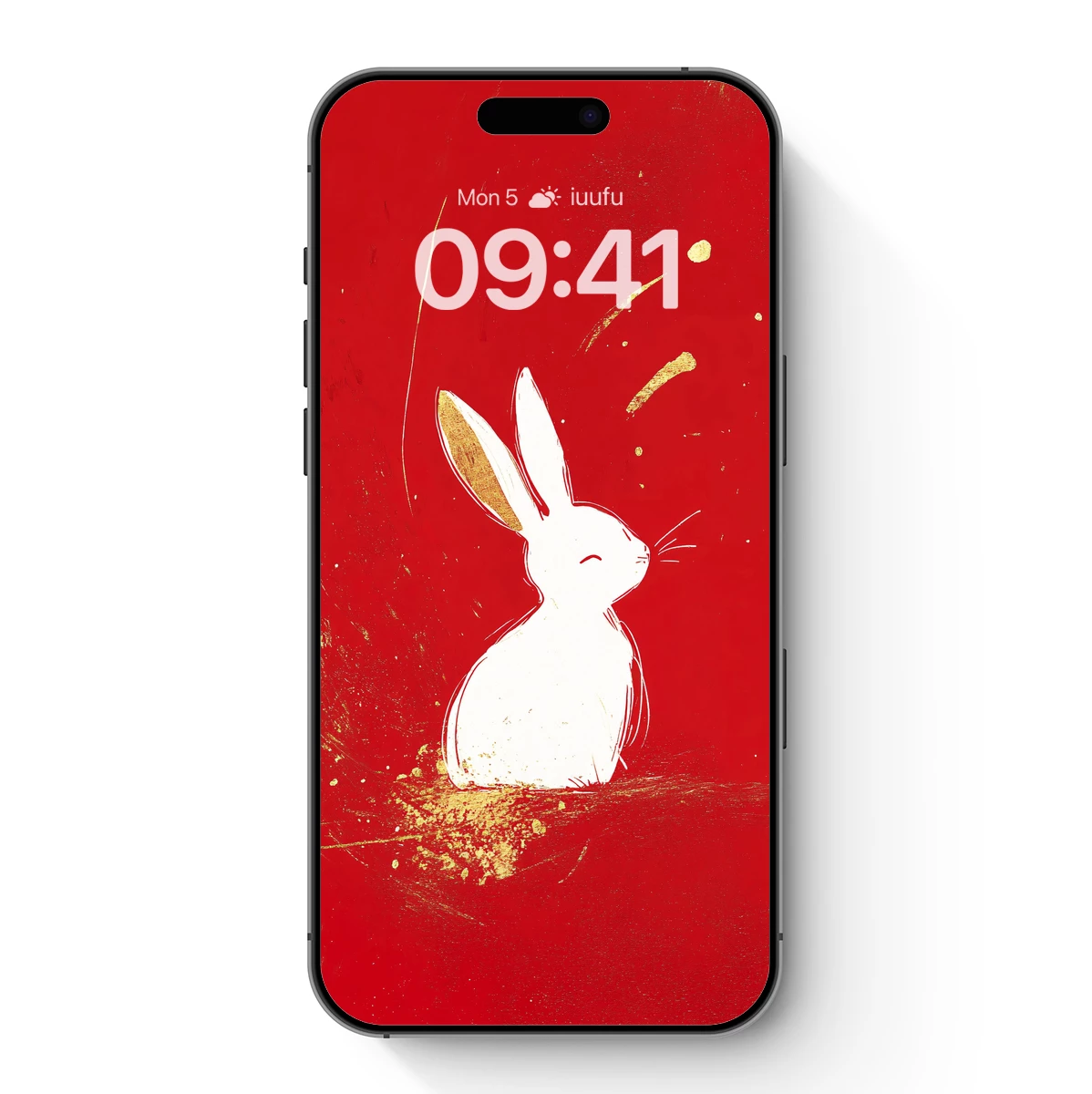 Golden Ears Rabbit on Crimson Canvas