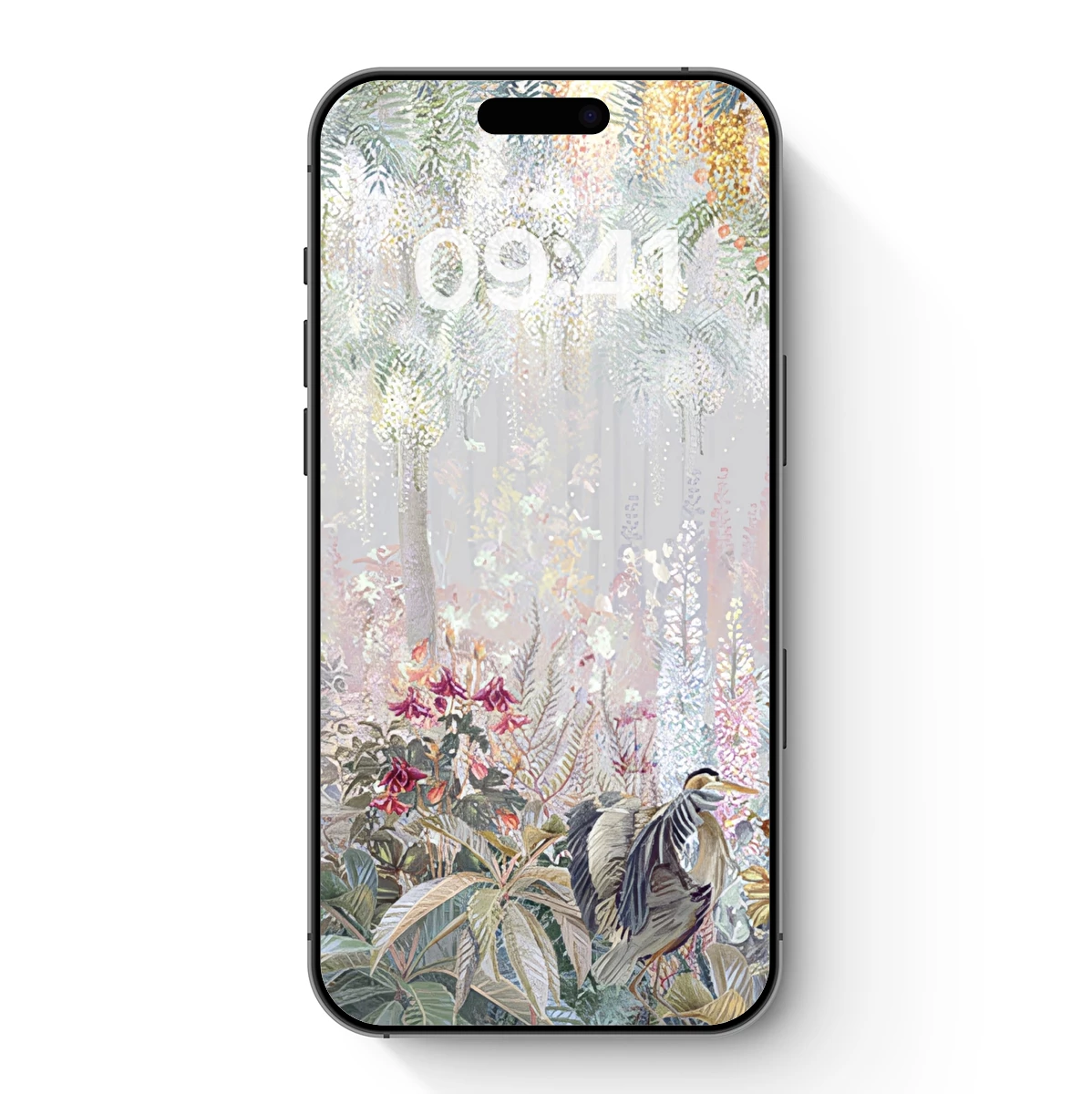 Enchanted Forest Heron: Whimsical Nature Art