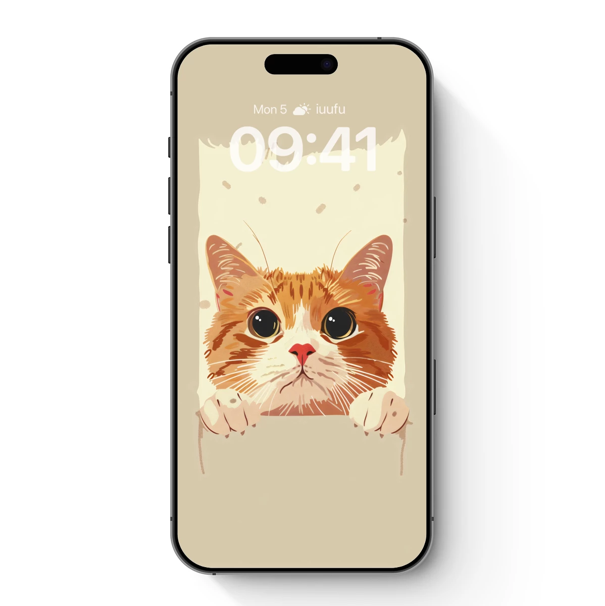 Curious Kitten Peeking Through Paper