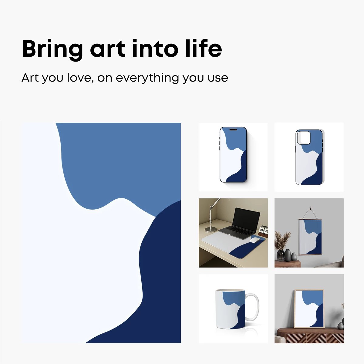 Abstract Ocean Waves in Blue Harmony - Image 2