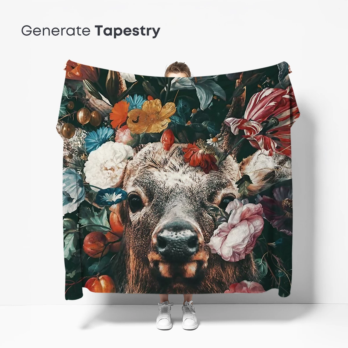 Enchanted Floral Deer: A Surreal Garden Portrait - Image 5