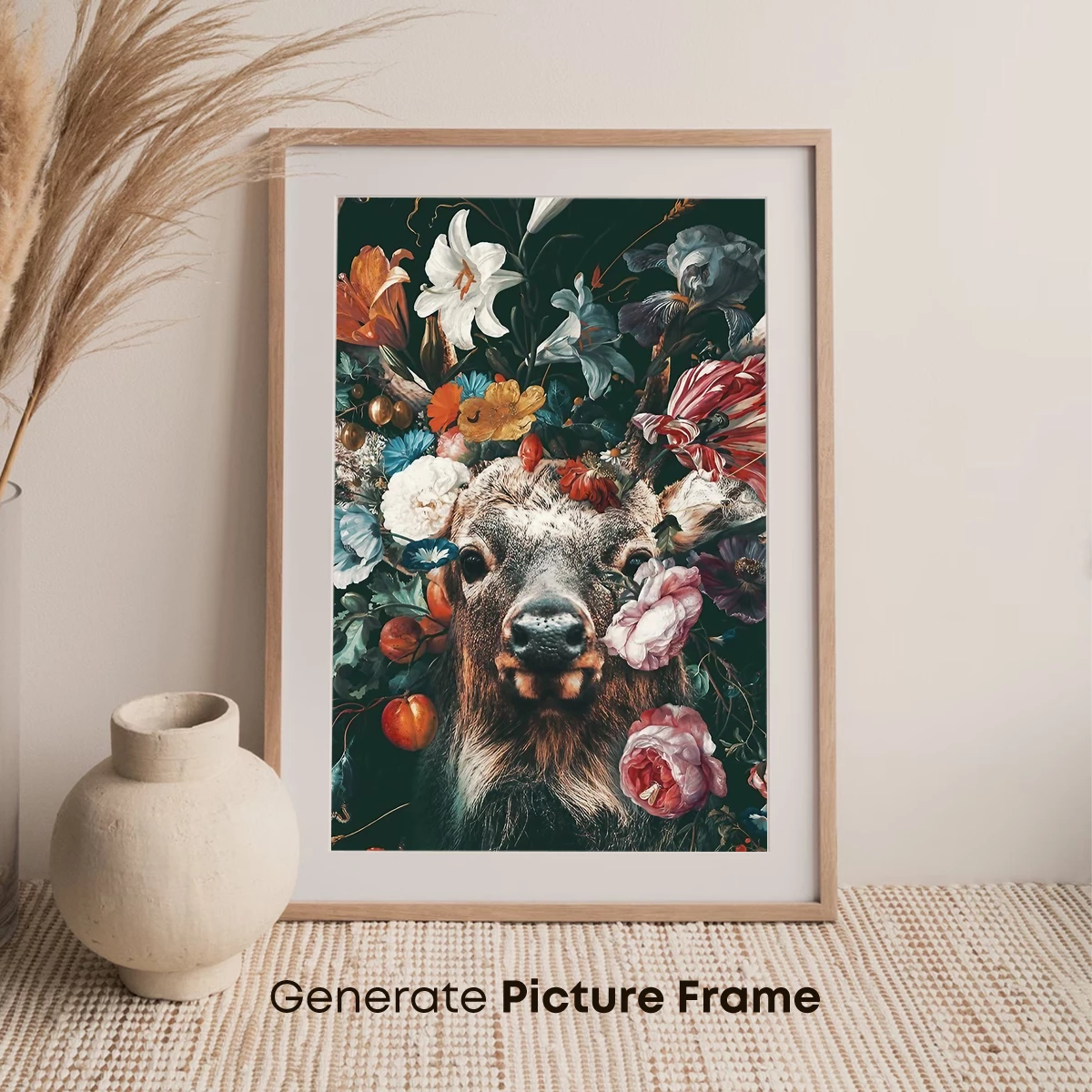 Enchanted Floral Deer: A Surreal Garden Portrait - Image 7