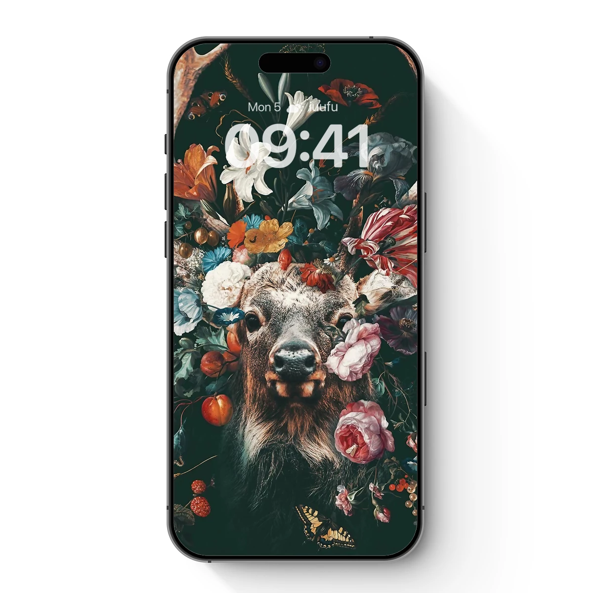 Enchanted Floral Deer: A Surreal Garden Portrait