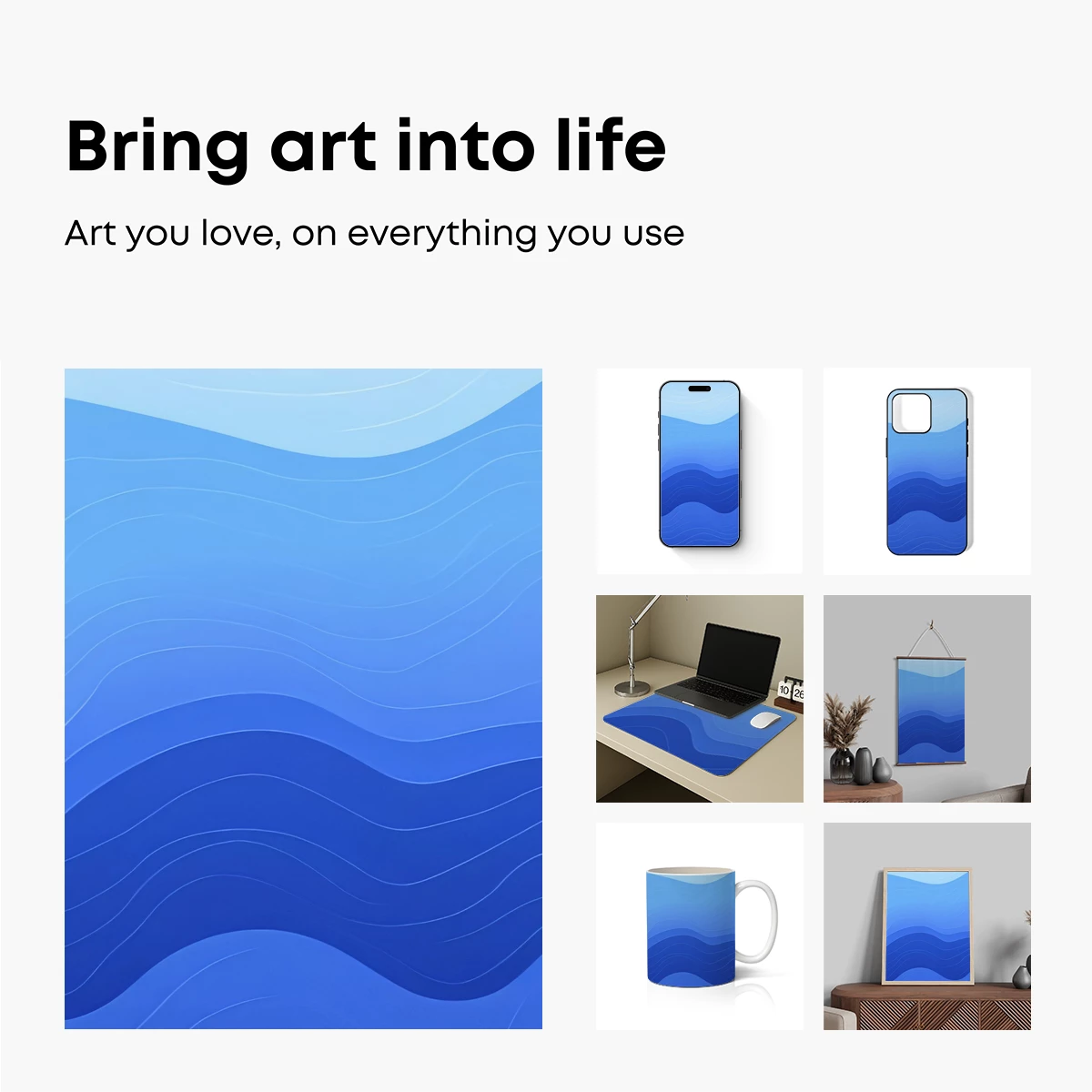 Blue Wave Symphony: Abstract Fluidity - Image 2