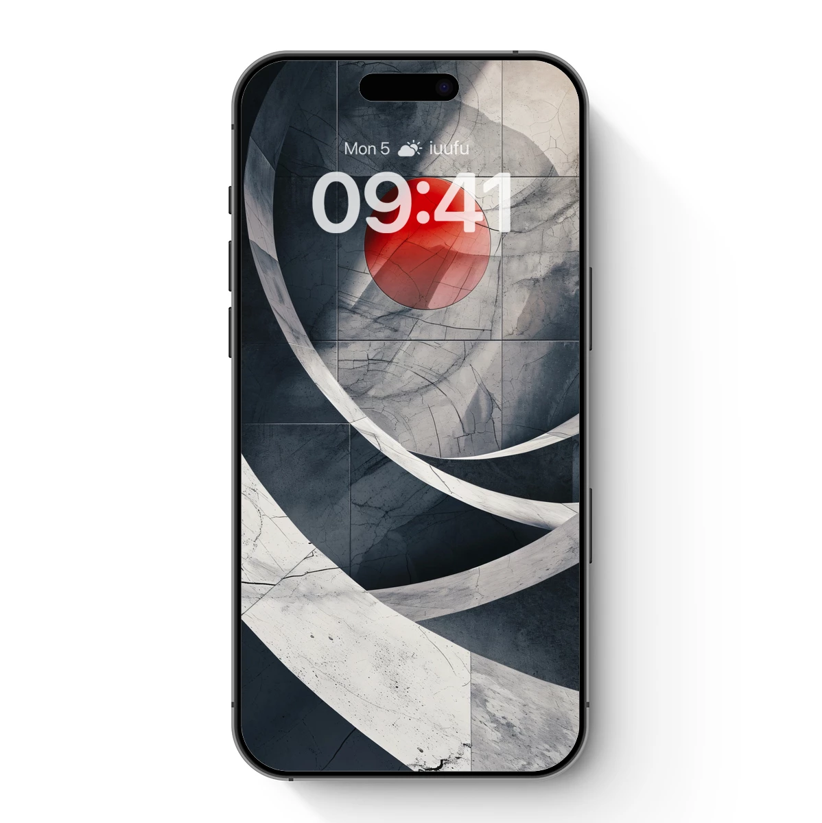 Crimson Orb in Concrete Labyrinth