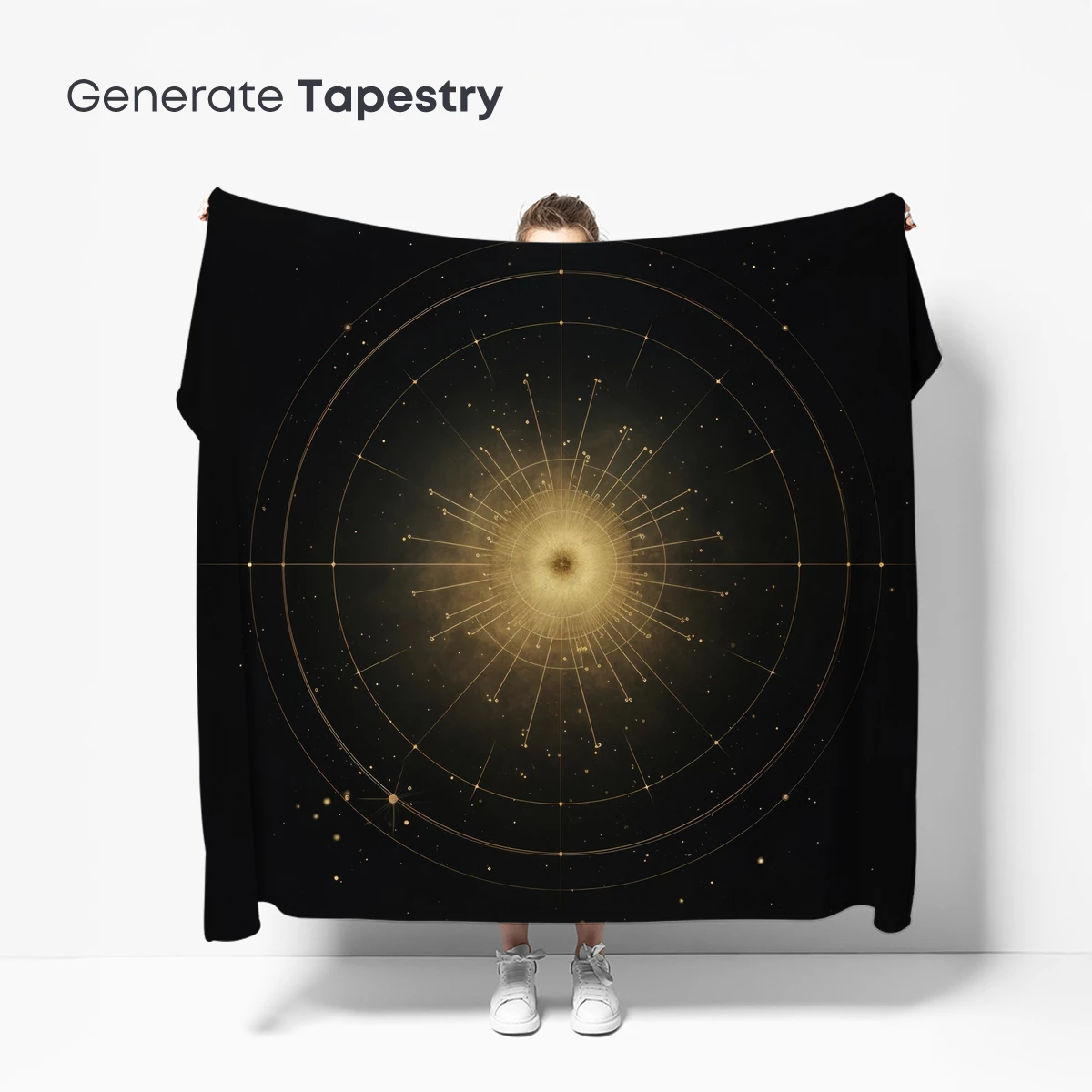 Golden Cosmic Mandala: Radiant Symmetry in Darkness - Image 5