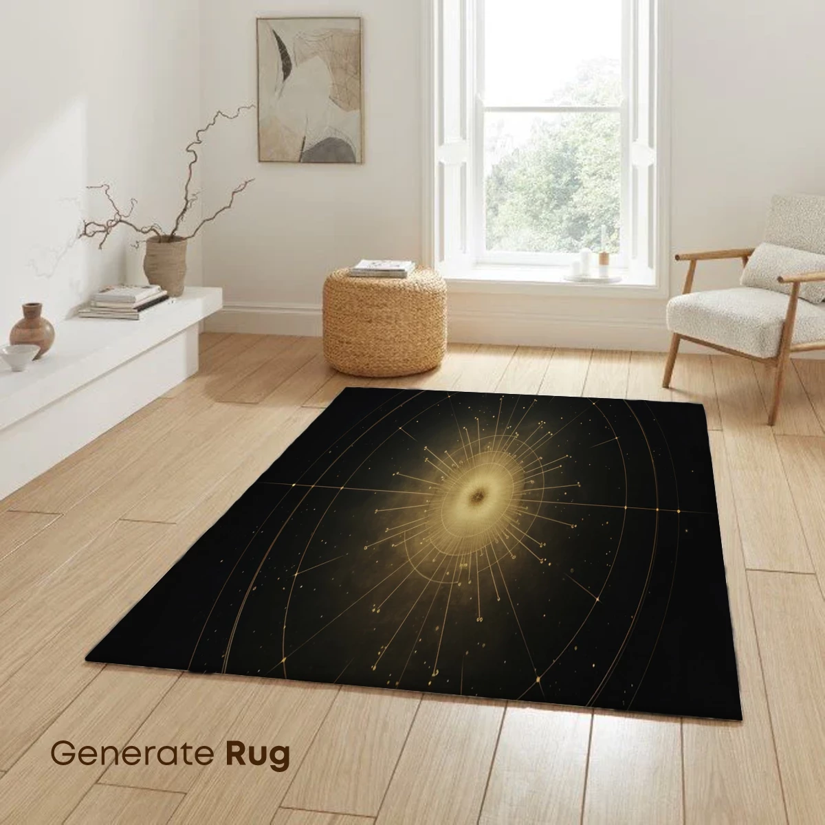 Golden Cosmic Mandala: Radiant Symmetry in Darkness - Image 6