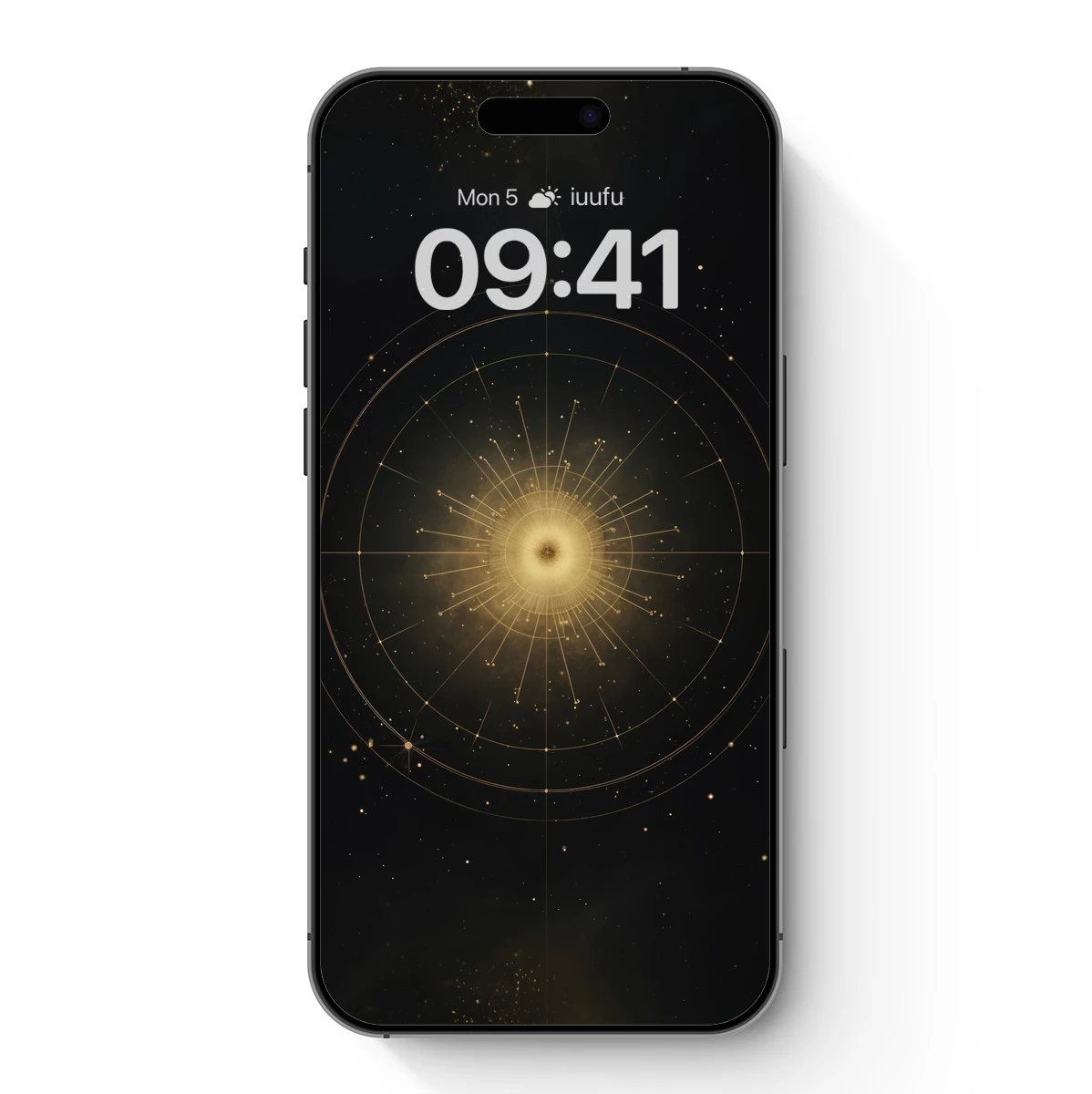 Golden Cosmic Mandala: Radiant Symmetry in Darkness