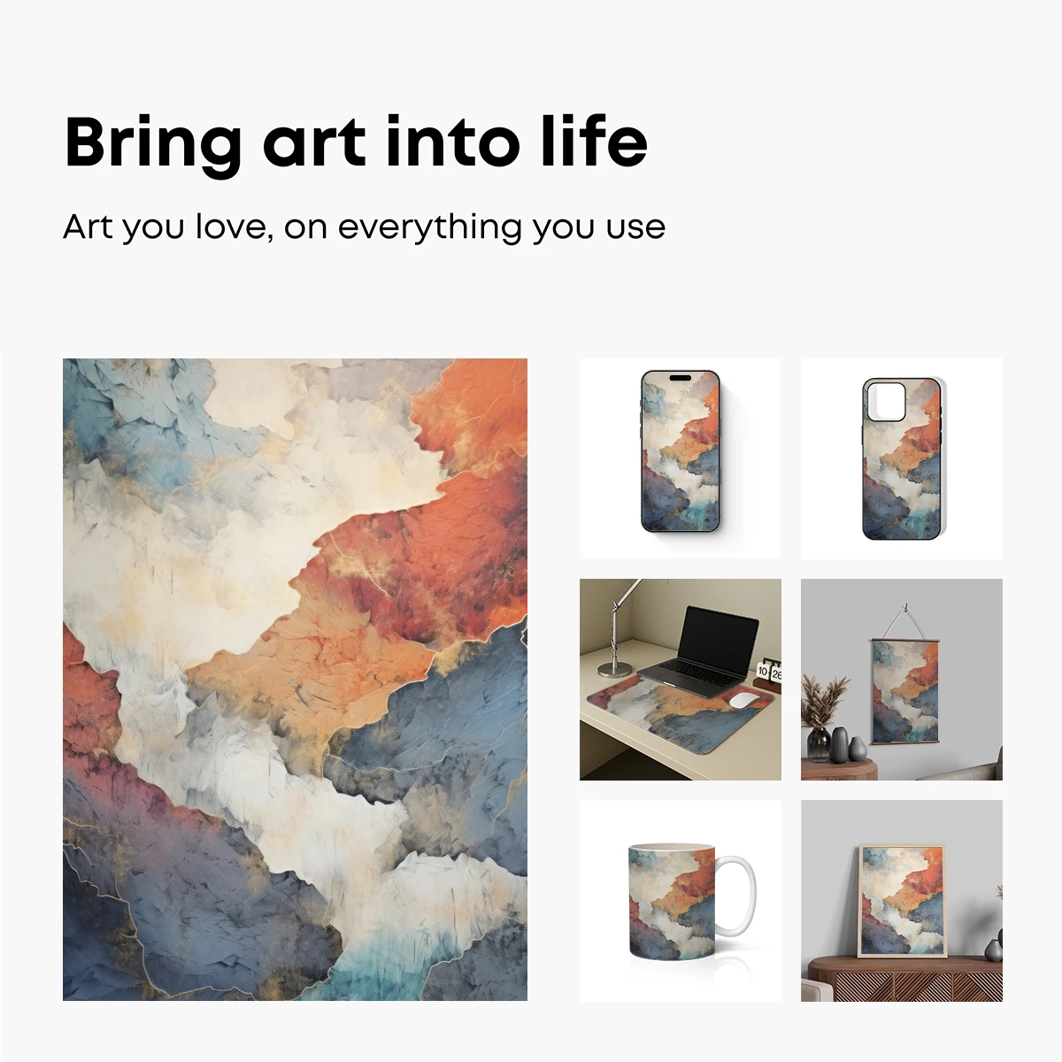 Abstract Terrain Odyssey: Fusion of Earth Tones - Image 2