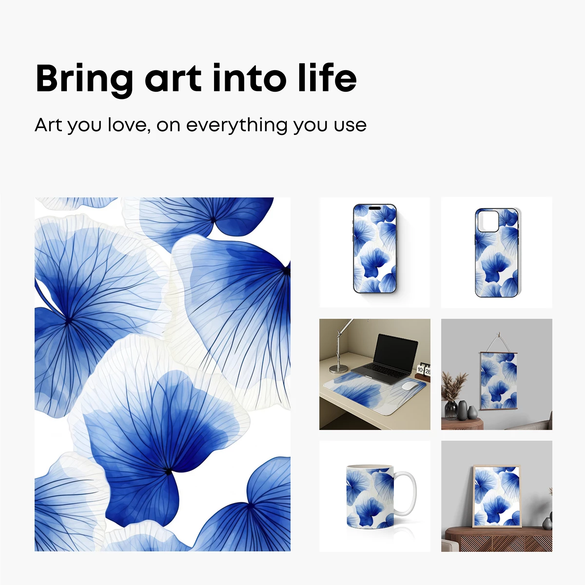 Blue Whispering Petals: Ethereal Floral Artistry - Image 2