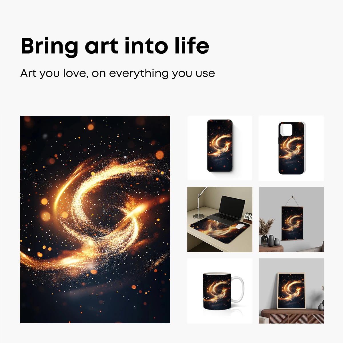 Golden Cosmic Swirl: A Dance of Light and Stardust - Image 2