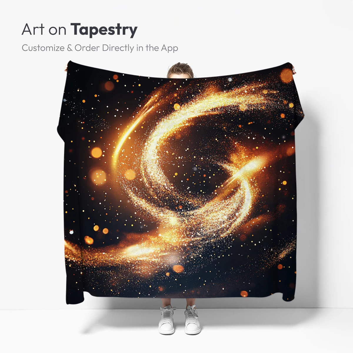 Golden Cosmic Swirl: A Dance of Light and Stardust - Image 5