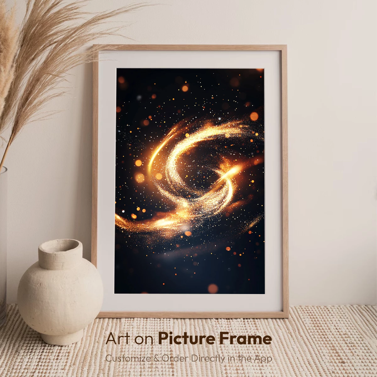 Golden Cosmic Swirl: A Dance of Light and Stardust - Image 7