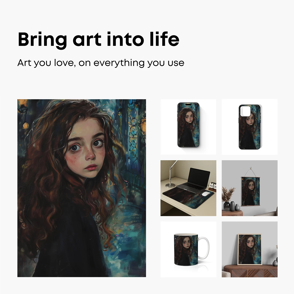 Enchanted Night Whispers: A Girl's Dreamlike Journey - Image 2