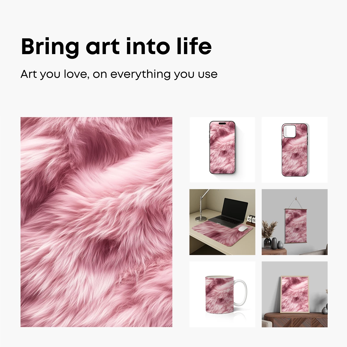 Blush Fur Elegance: Soft Pink Textures - Image 2