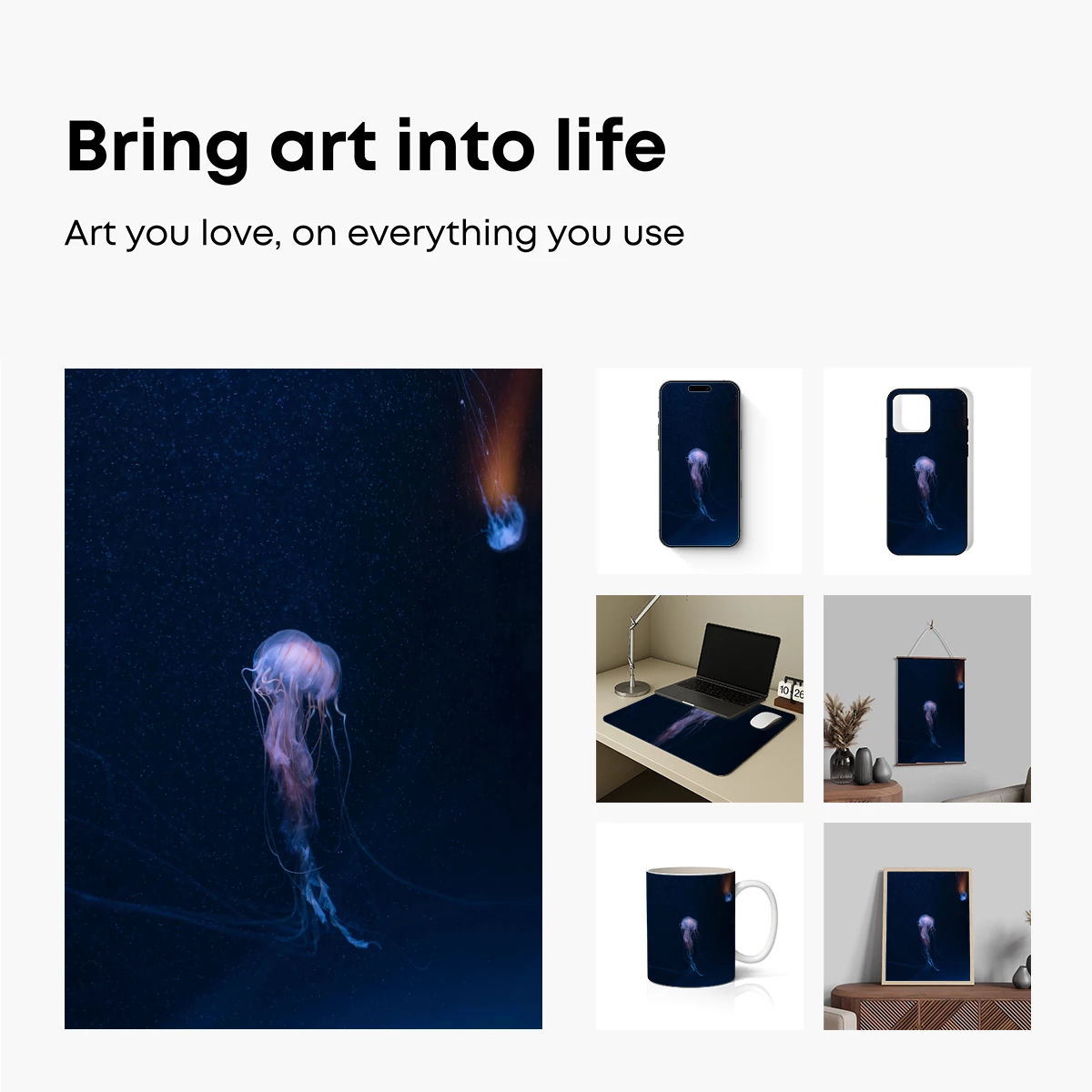 Ethereal Jellyfish in Midnight Depths - Image 2