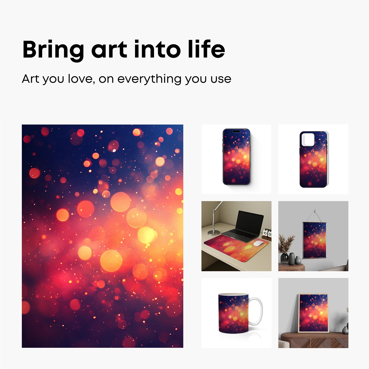 Bokeh Blaze: Fiery Particles in Twilight