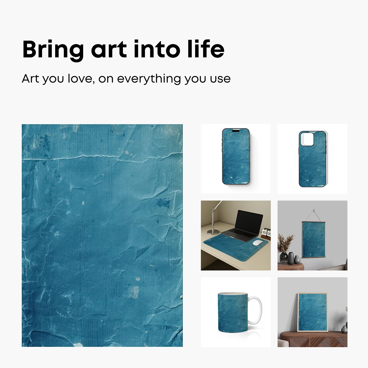 Cyanotype Whispers: Textured Elegance in Blue