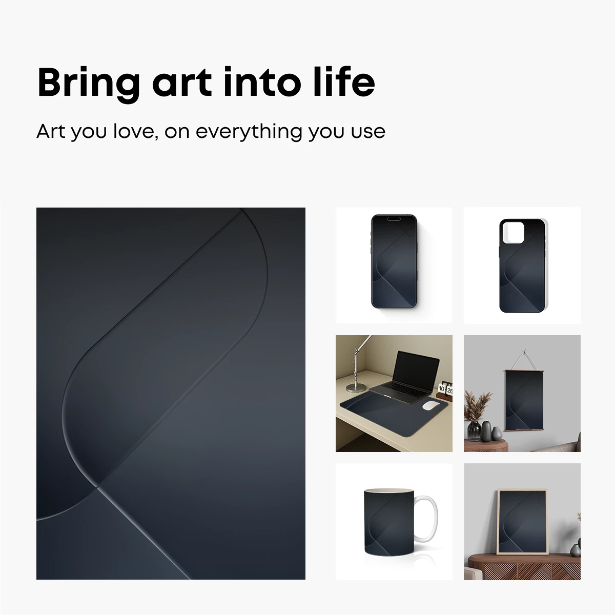 Elegant Dark Flow: Abstract Curves in Shadow - Image 2