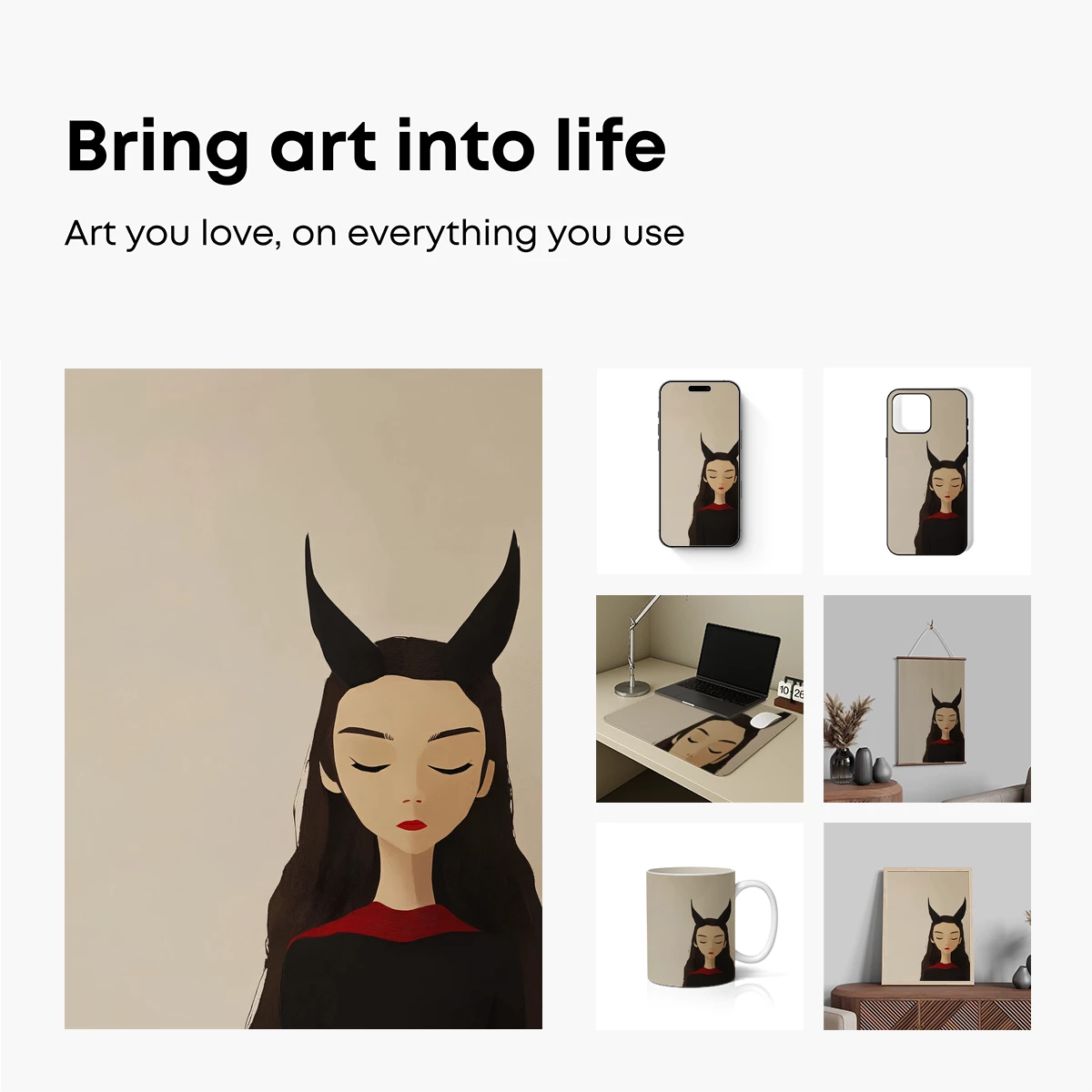 Ethereal Gothic Elegance: Horned Serenity - Image 2