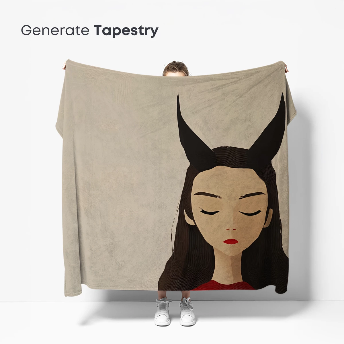 Ethereal Gothic Elegance: Horned Serenity - Image 5