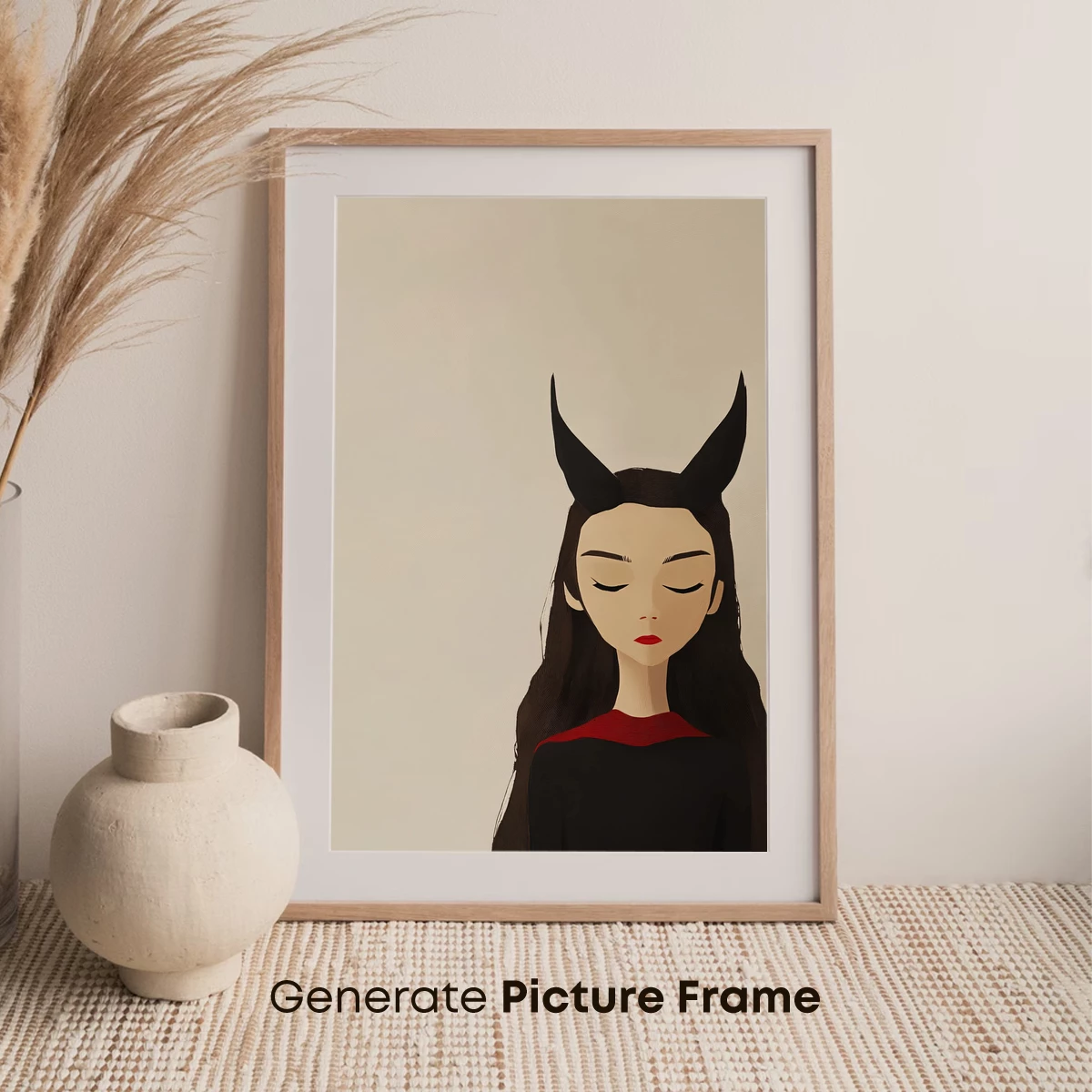 Ethereal Gothic Elegance: Horned Serenity - Image 7