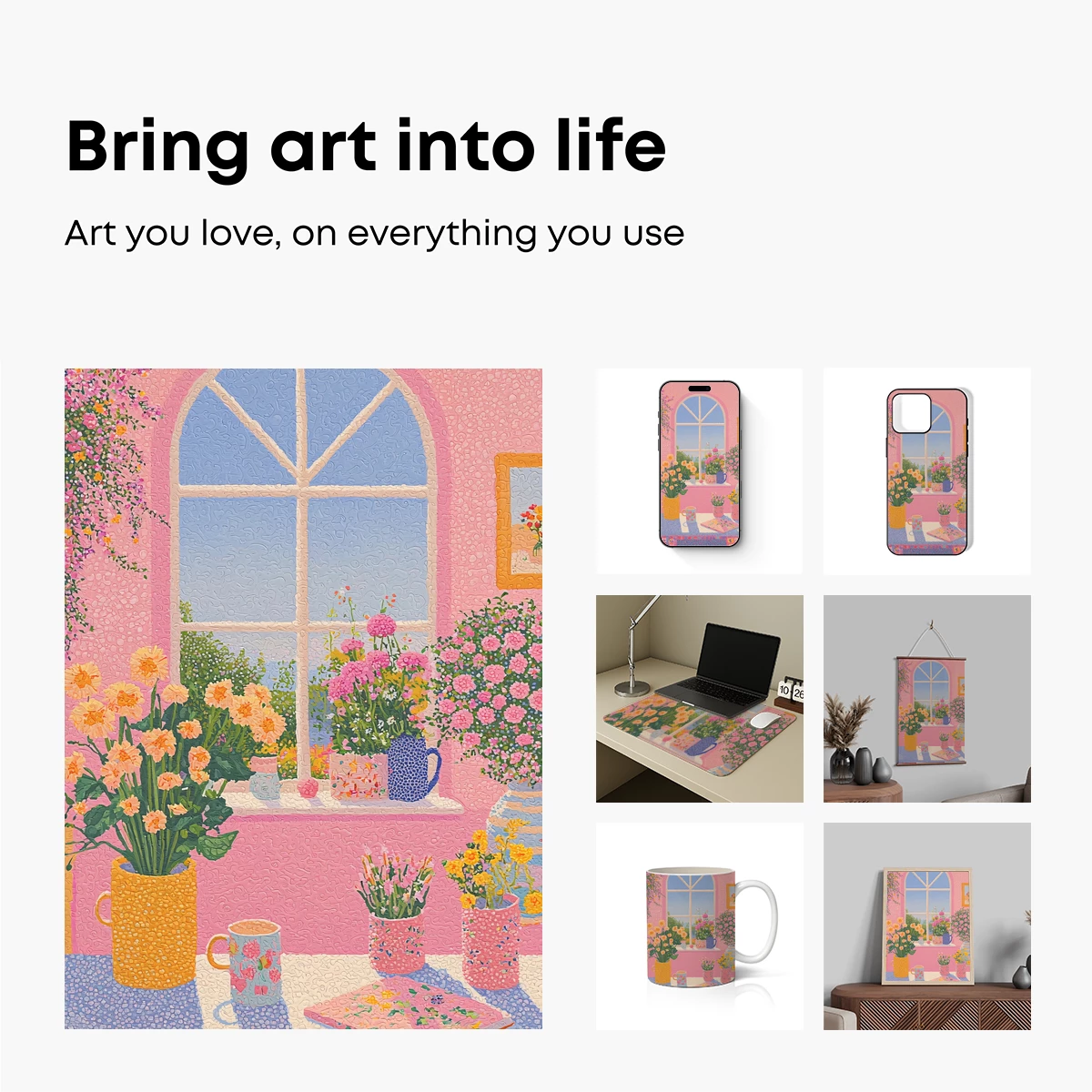 Blooming Serenity: A Floral Haven in Pastel Bliss - Image 2