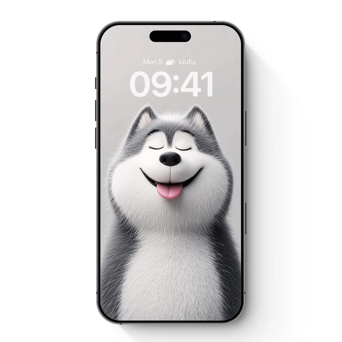 Joyful Husky Smile: Whimsical Cartoon Art