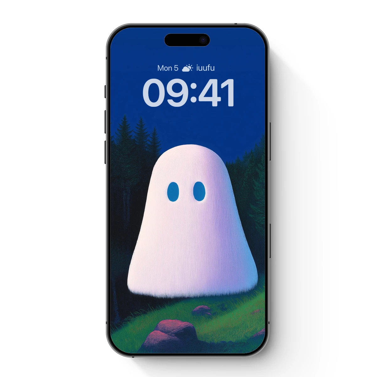 Glowing Ghost in Midnight Forest Glowing Ghost in Midnight Forest