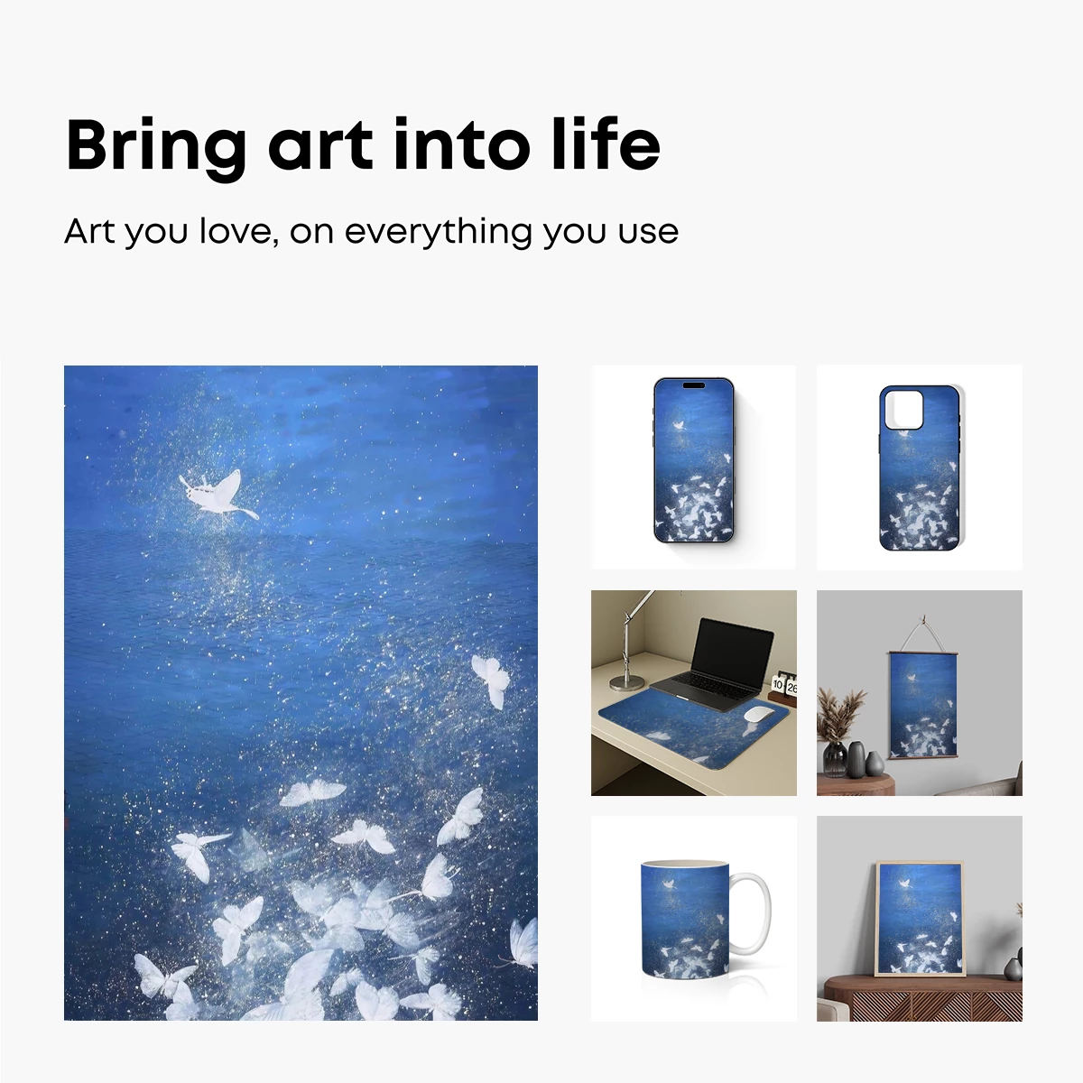 Ethereal Butterflies in Azure Depths - Image 2