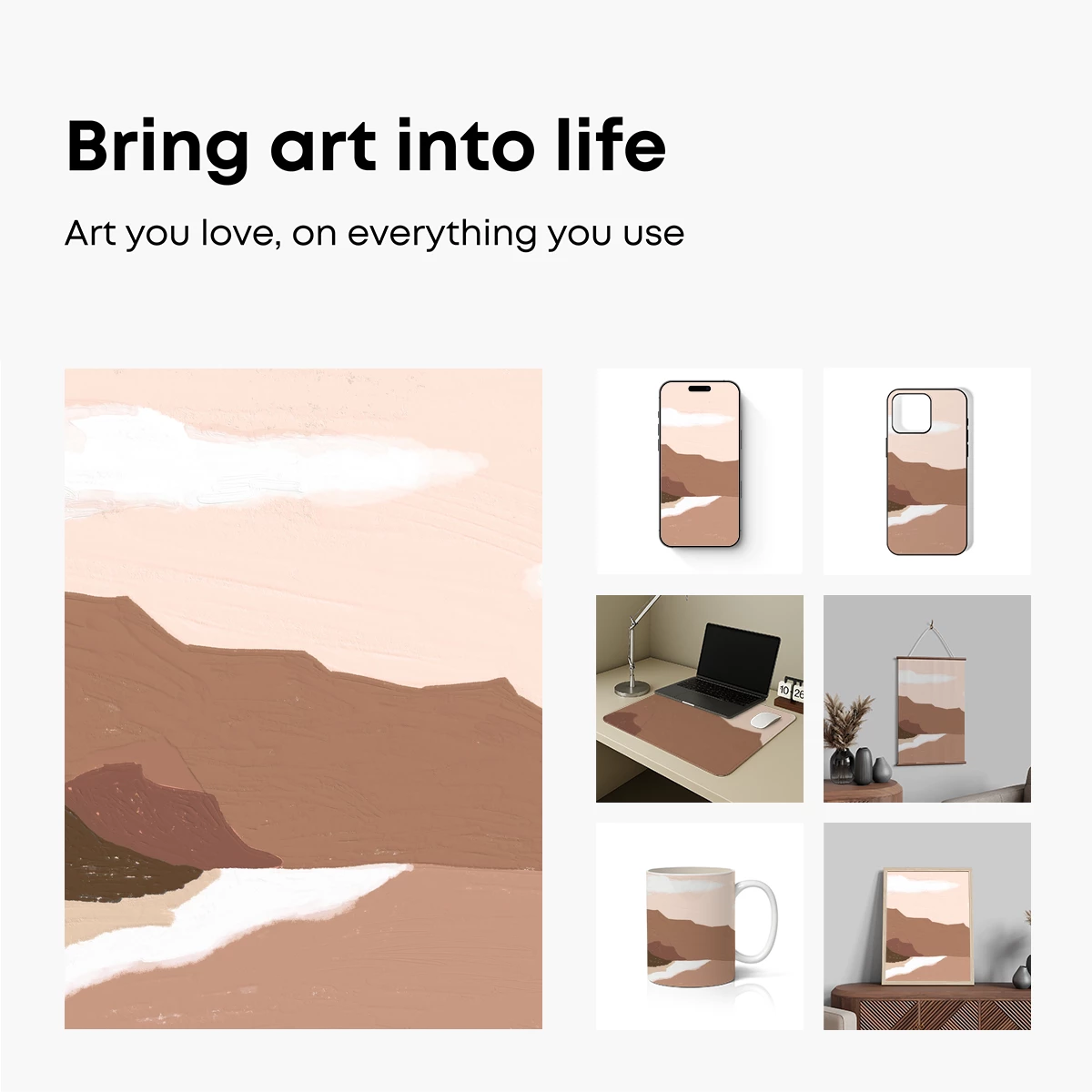 Desert Dawn Palette: Abstract Coastal Serenity - Image 2