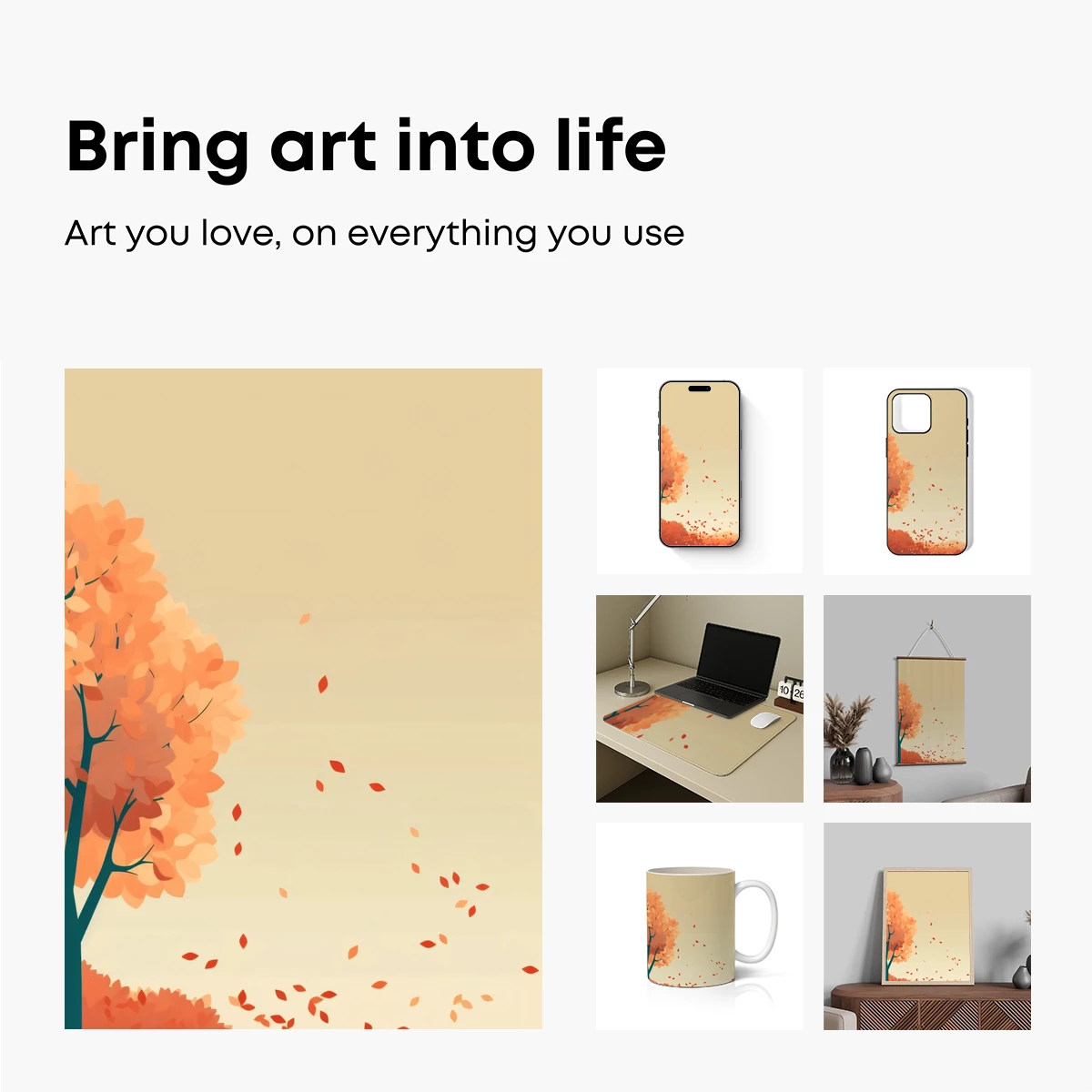 Autumn Whispers: Falling Leaves in Warm Hues - Image 2