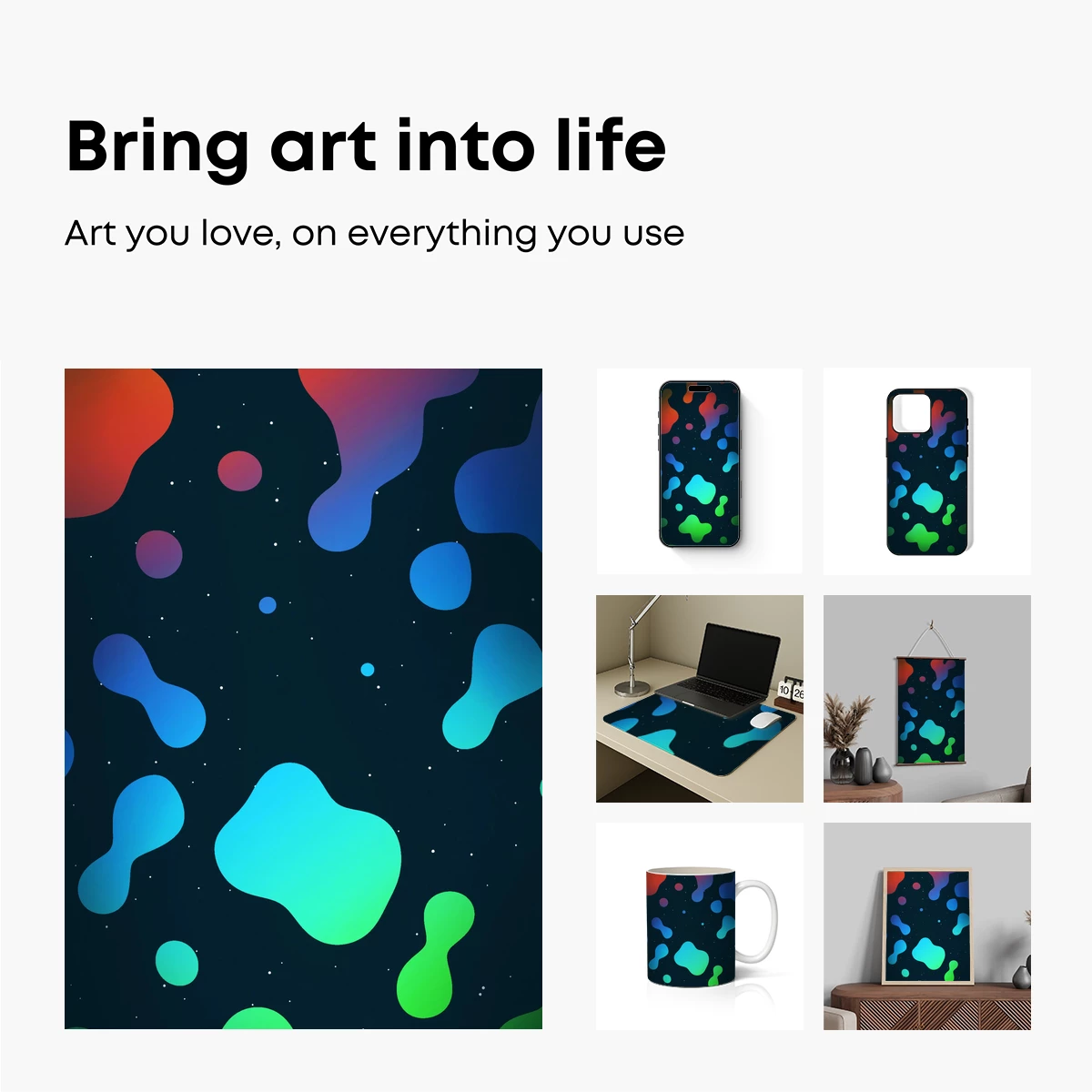 Cosmic Blob Symphony: Fluid Colors in Space - Image 2