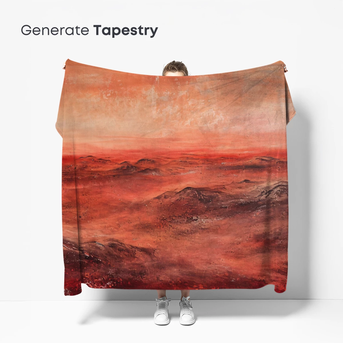 Crimson Horizon: Abstract Landscape in Fiery Hues - Image 5