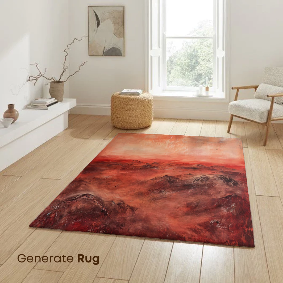 Crimson Horizon: Abstract Landscape in Fiery Hues - Image 6