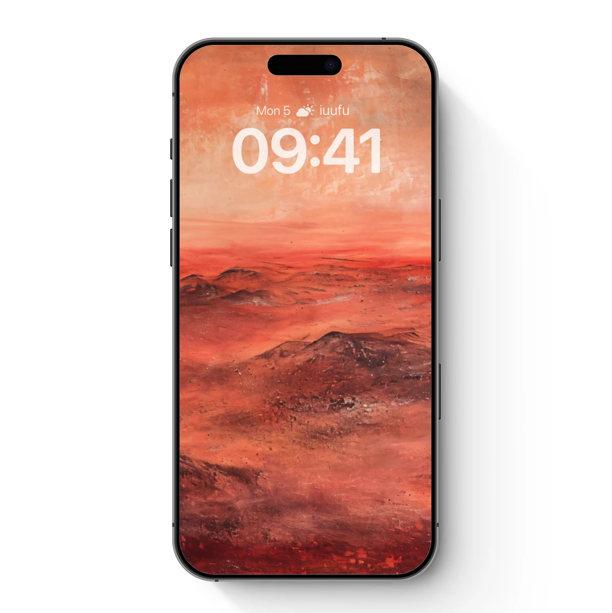 Crimson Horizon: Abstract Landscape in Fiery Hues