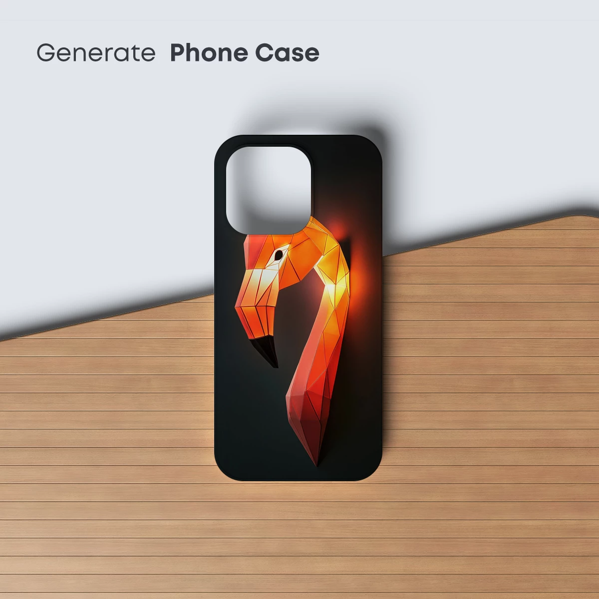 Geometric Flamingo Glow: Modern Art Sculpture - Image 3