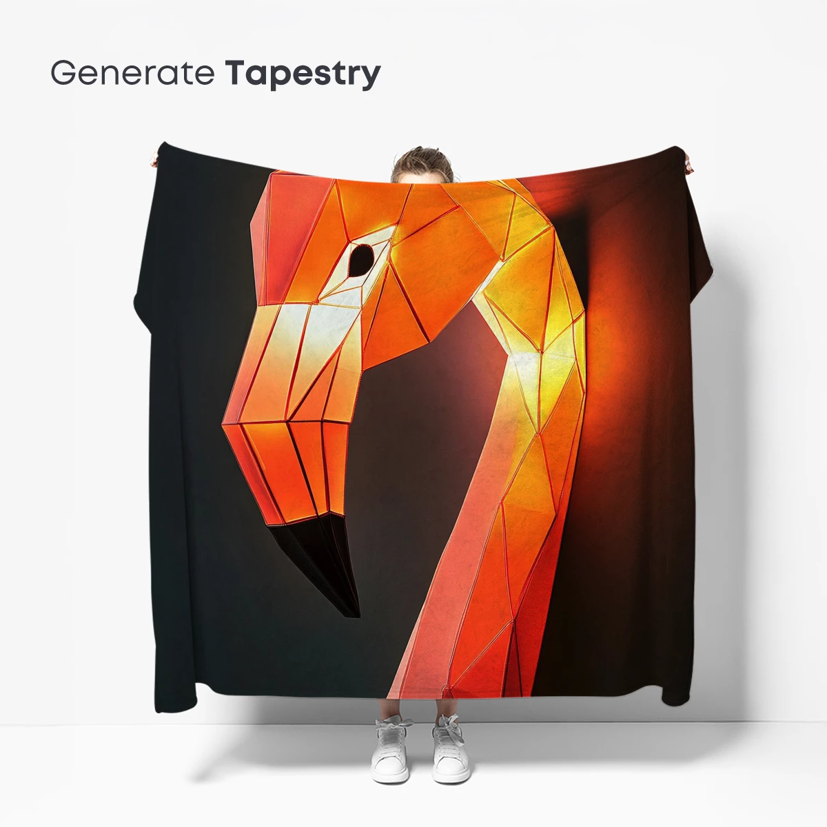 Geometric Flamingo Glow: Modern Art Sculpture - Image 5