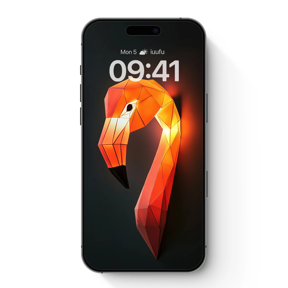 Geometric Flamingo Glow: Modern Art Sculpture