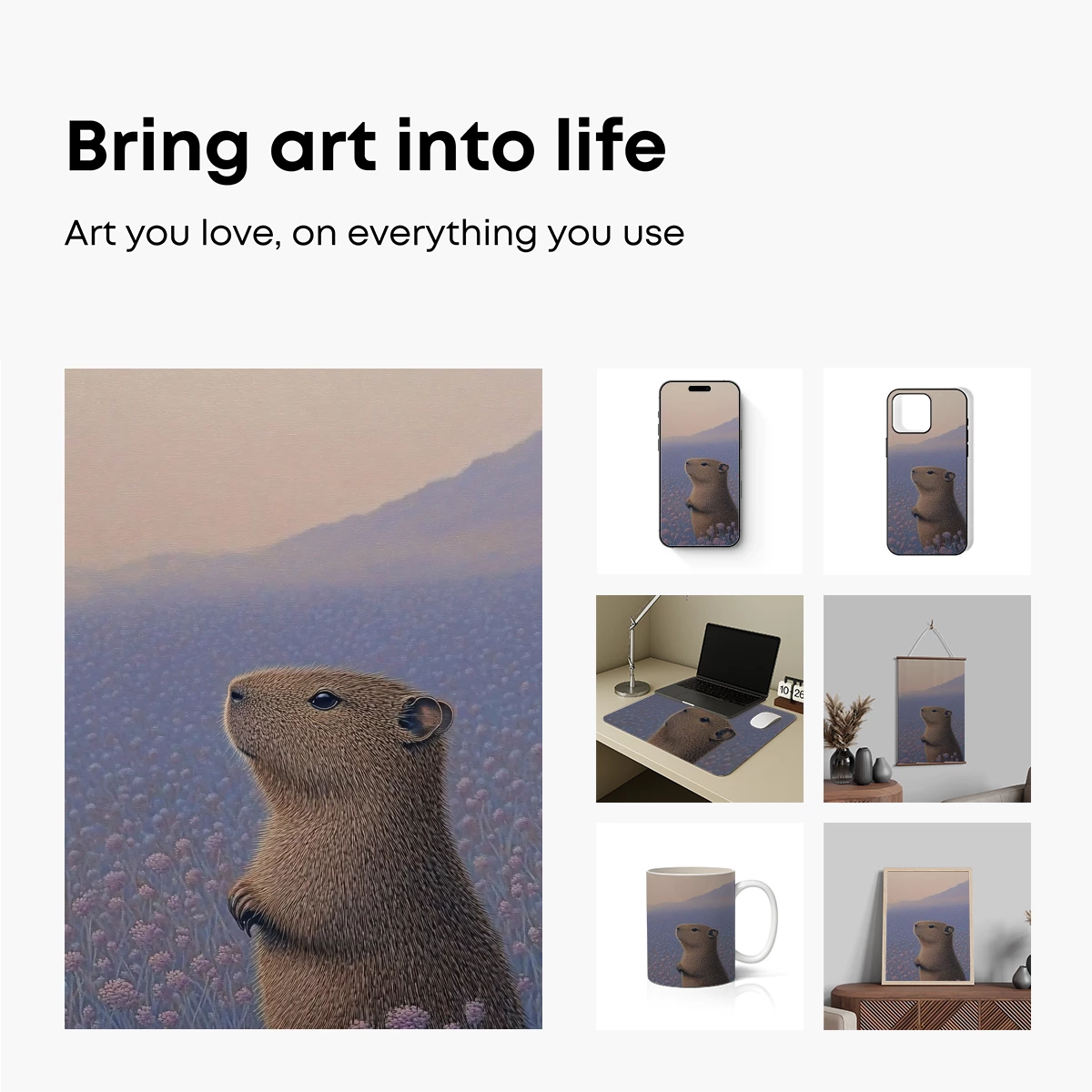 Capybara in Twilight Bloom - Image 2