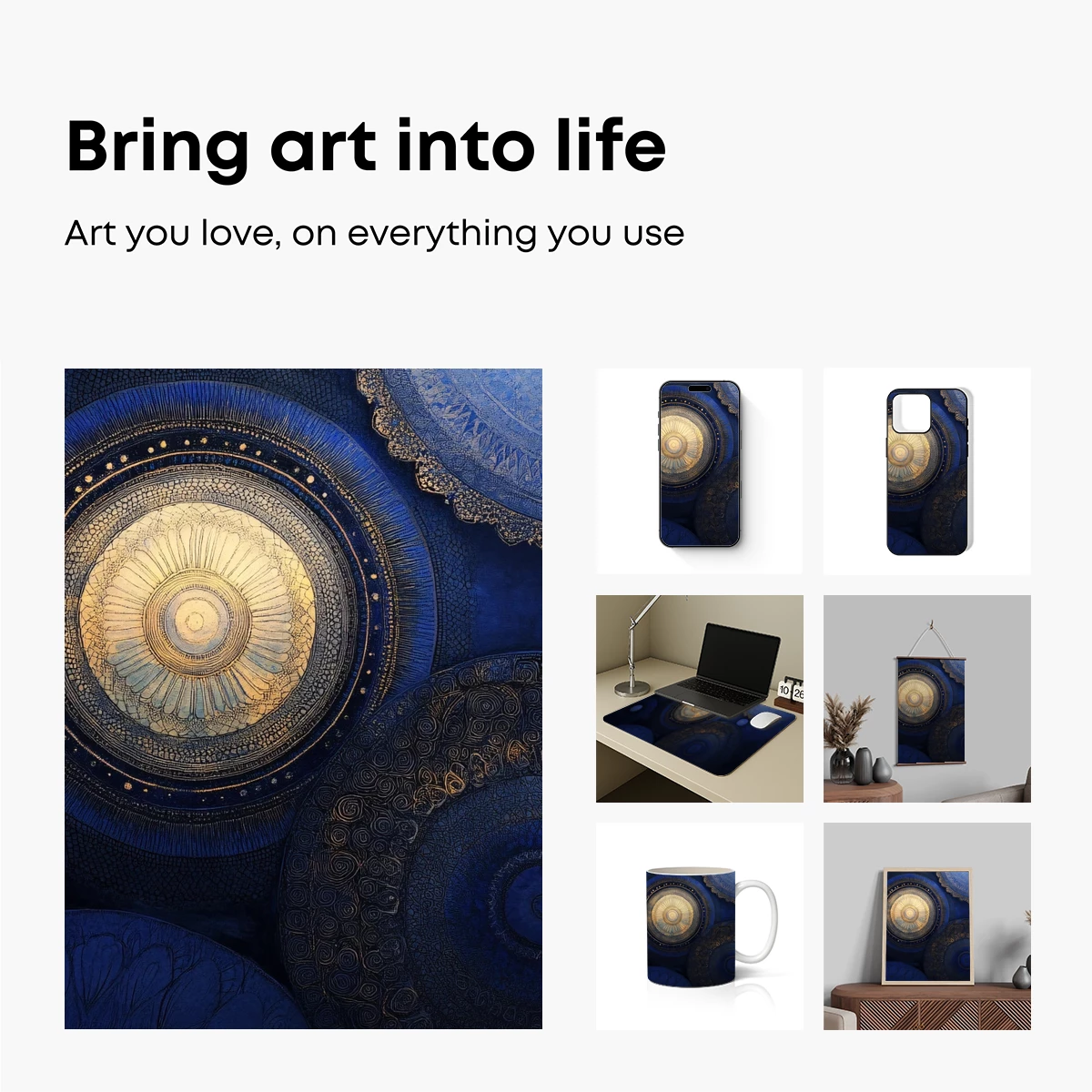 Ethereal Blue Mandalas: A Symphony of Cosmic Patterns