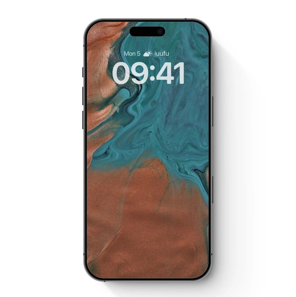 Copper and Teal Abstract Fusion