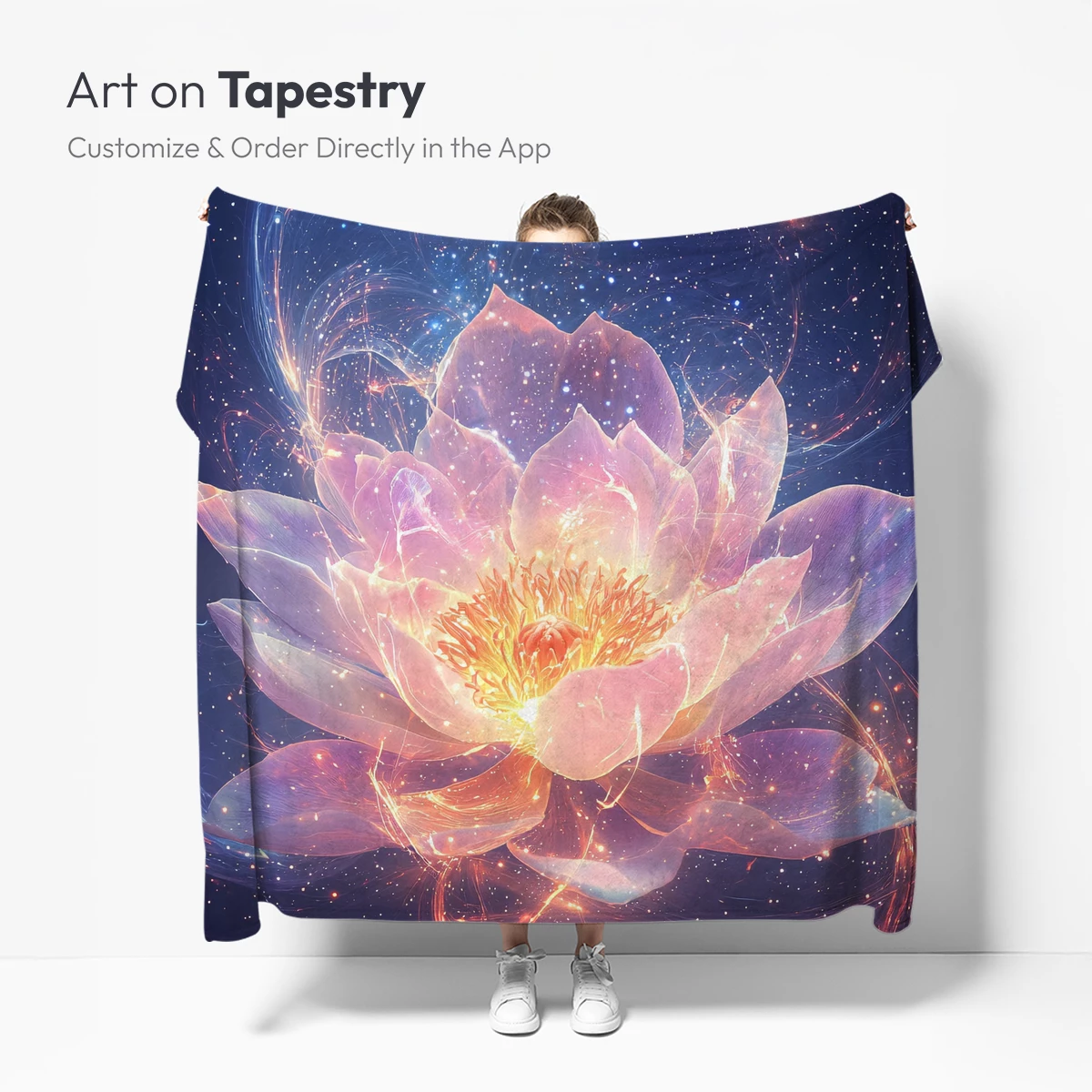 Cosmic Lotus Bloom: Ethereal Flower in Starlight - Image 5