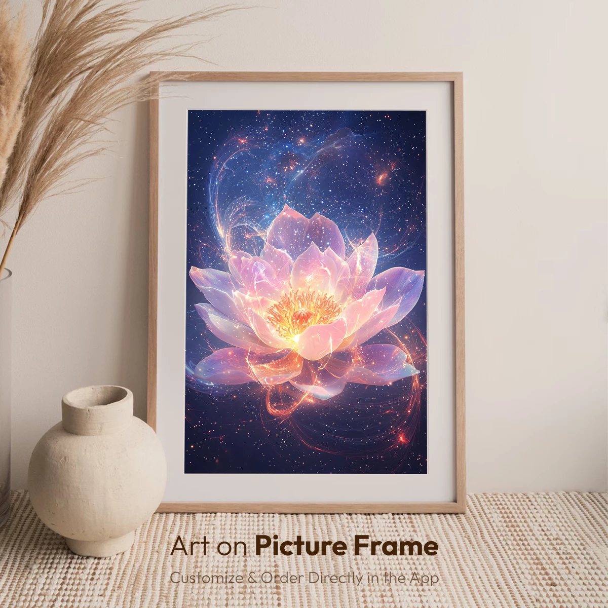Cosmic Lotus Bloom: Ethereal Flower in Starlight - Image 7