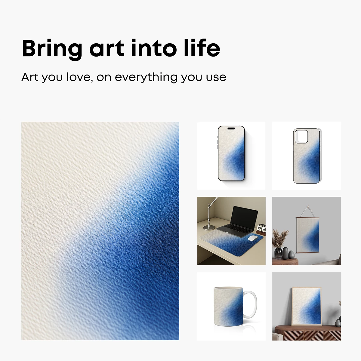 Blue Gradient Textured Canvas - Image 2