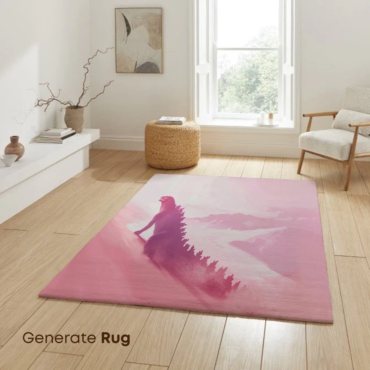 Crimson Dune Guardian: Mythical Lizard in Pink Sands - Image 6