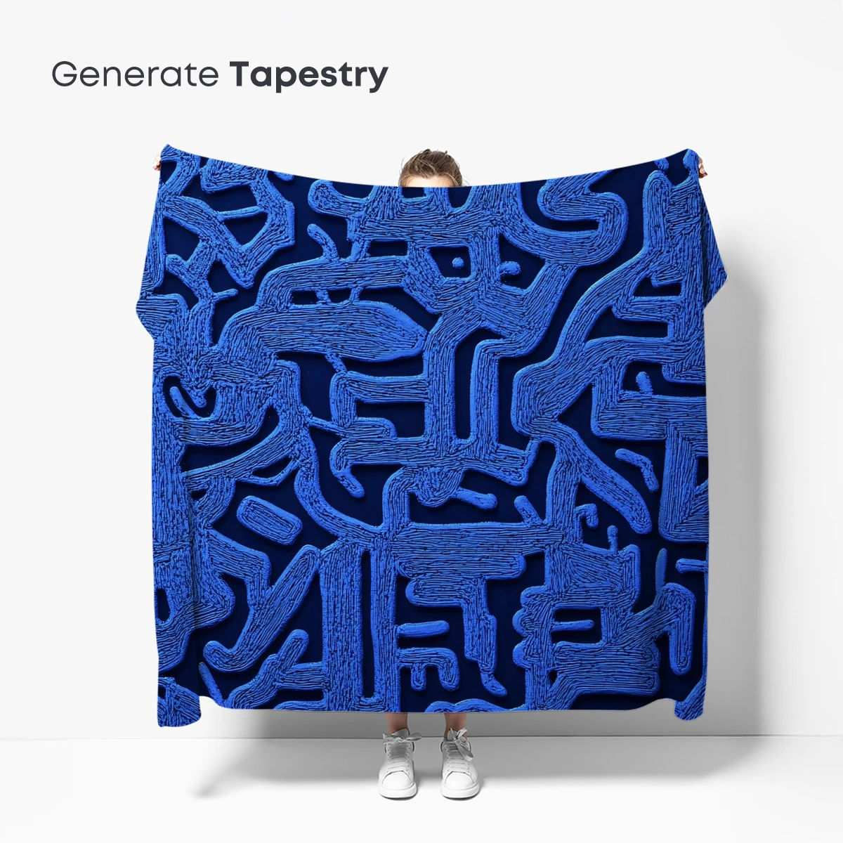 Blue Labyrinth Odyssey: Abstract Maze Art - Image 5