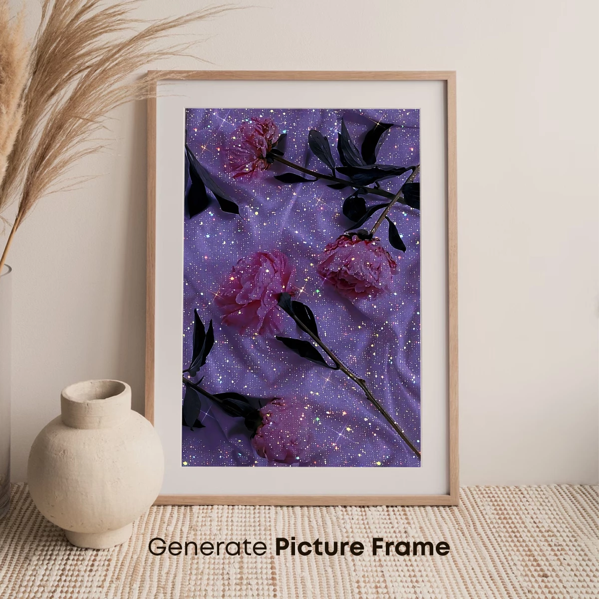 Cosmic Peonies: Dreamy Floral Galaxy Art - Image 7